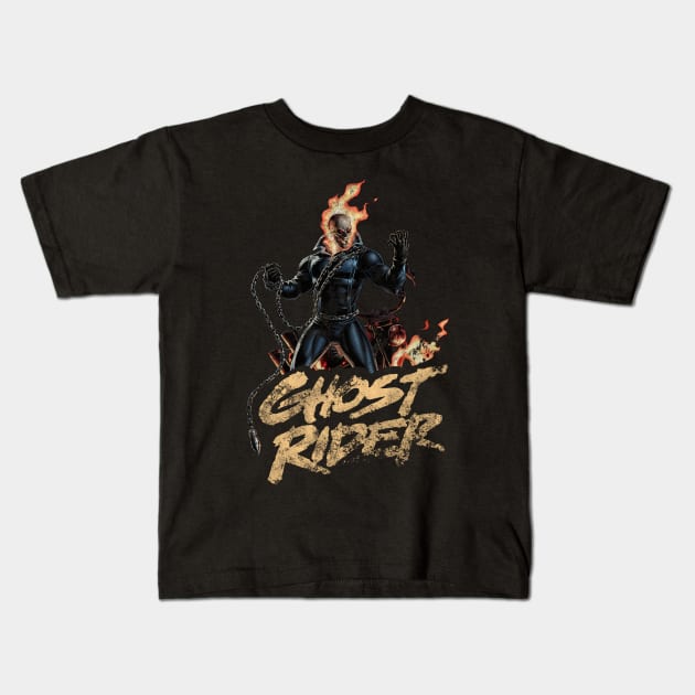 Ghost Rider Kids T-Shirt by k4k7uz